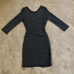Express black and grey subtle sequin dress. Size XS